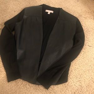 Faux Leather Sweater Cardigan